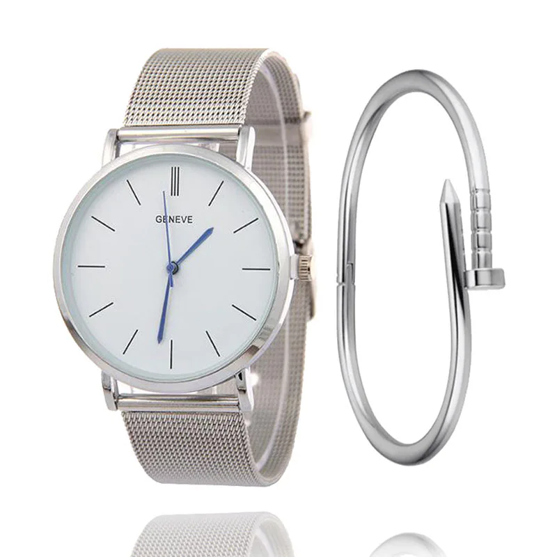 2019 дропшиппинг Модные Серебристые сетки кварцевые часы для женщин из металла нержавеющая сталь платье часы Relogio Feminino подарок дамские часы