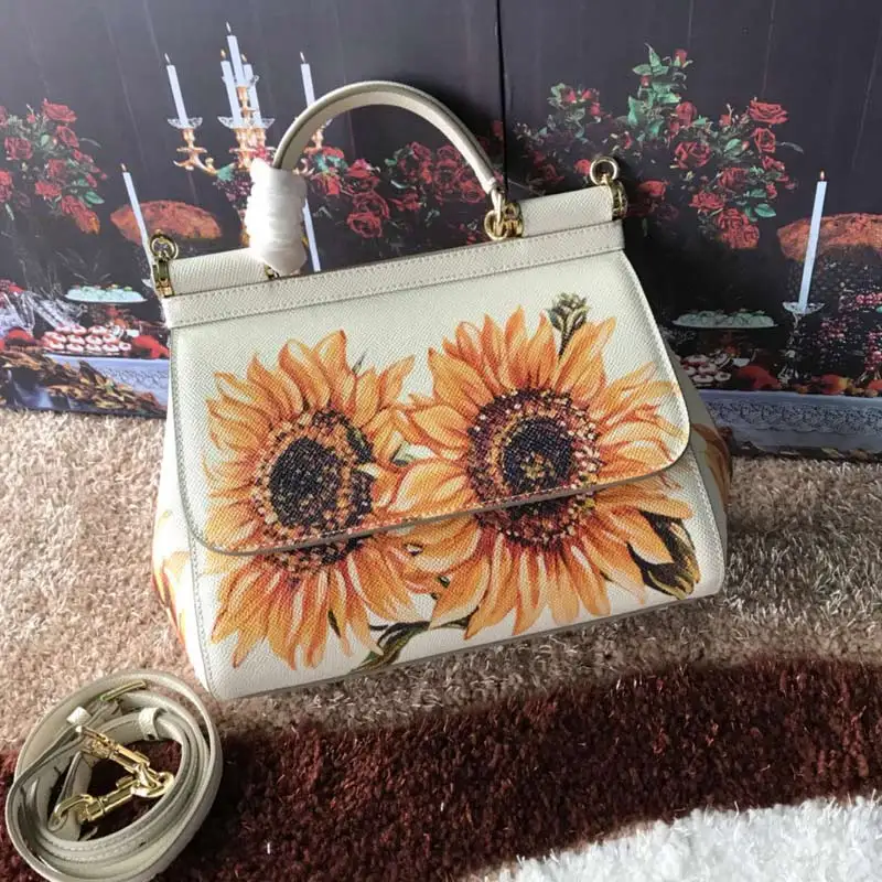 

New Sunflower Printed Handbag for Women with One Shoulder Platinum Bag
