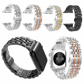 

Luxury Stainless Steel Strap for Apple Watch Band 42mm 38mm 40mm 44mm Bracelet Watchband for IWatch 4 3 2 1 Series Wrist Belt
