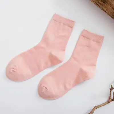 New Women's Bamboo Fiber Colorful Fashion Casual  Harajuku Solid Color Black White Cheap Socks Wholesale 5 Pairs heated socks for women Women's Socks