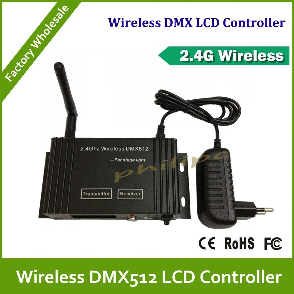 DHL 22 шт./лот 2,4G беспроводной dmx-контроллер беспроводной контроллер с lcd-дисплеем и беспроводной приемник dmx черный