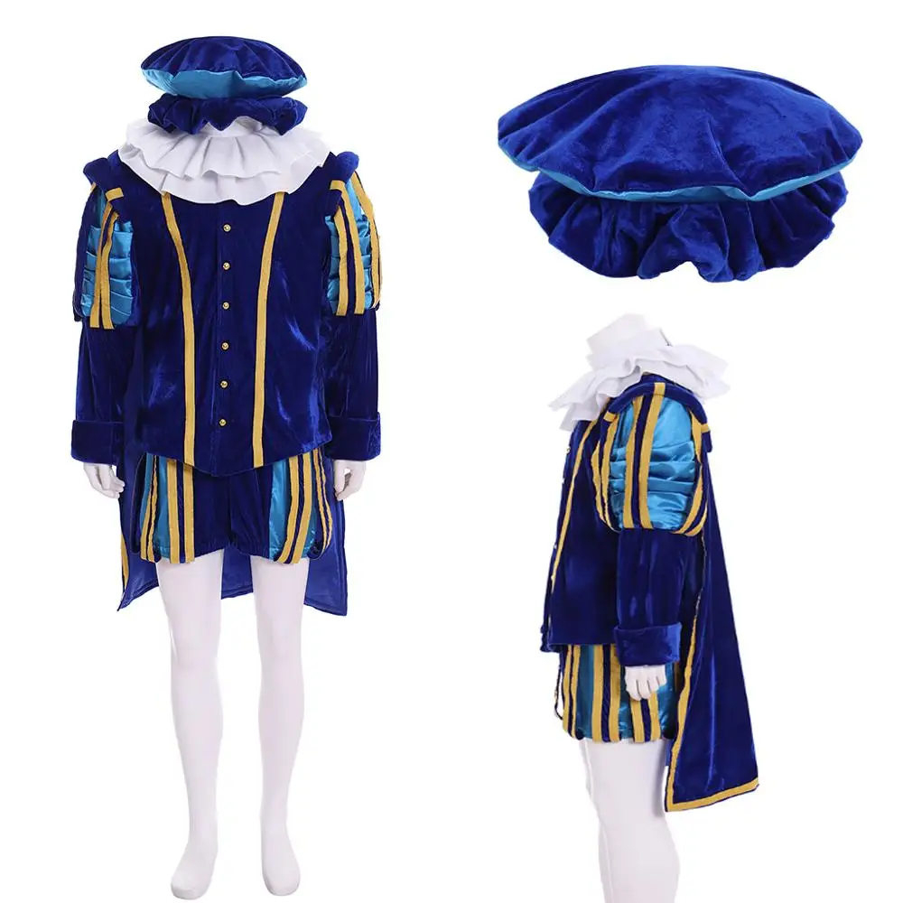 

Cosplaydiy Custom Made Men's Medieval Tudor Elizabethan Cosplay Costume Tudor Prince King's Victorian Suit L320
