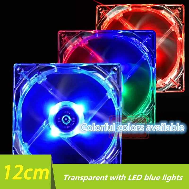 

Вентилятор шасси 12 см прозрачный со светодиодными синими лампами ультра-тихий большой объем воздуха 12 см светящийся вентилятор