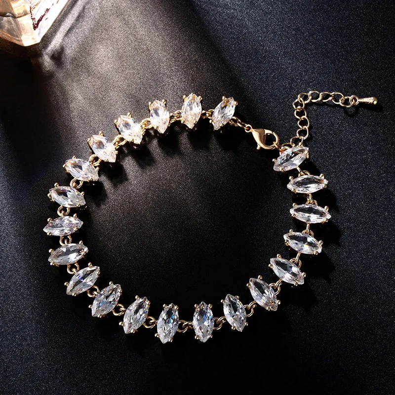 MOONROCY золотистый/серебристый кристалл кубического циркония браслет ...