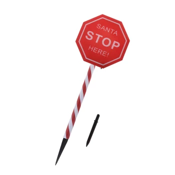 

Sunlight Charging Santa Please Stop Here Solar Light Pathway Light for Festive Christmas Sign Yard illumination Lighting