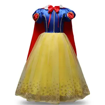 

BOTEZAI Fashion Snow White Dress Shawl Christmas Cosplay Party Carnival Dresses For Girls Princess Dress Children Clothing