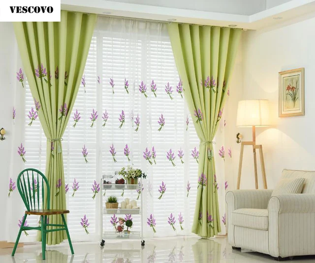 Vescovo Korean Style Green Blue Pink Lavender Embroidered Voile And Vescovo Korean Style Green Blue Pink Lavender Embroidered Voile And Curtains For Bedroom Living Room