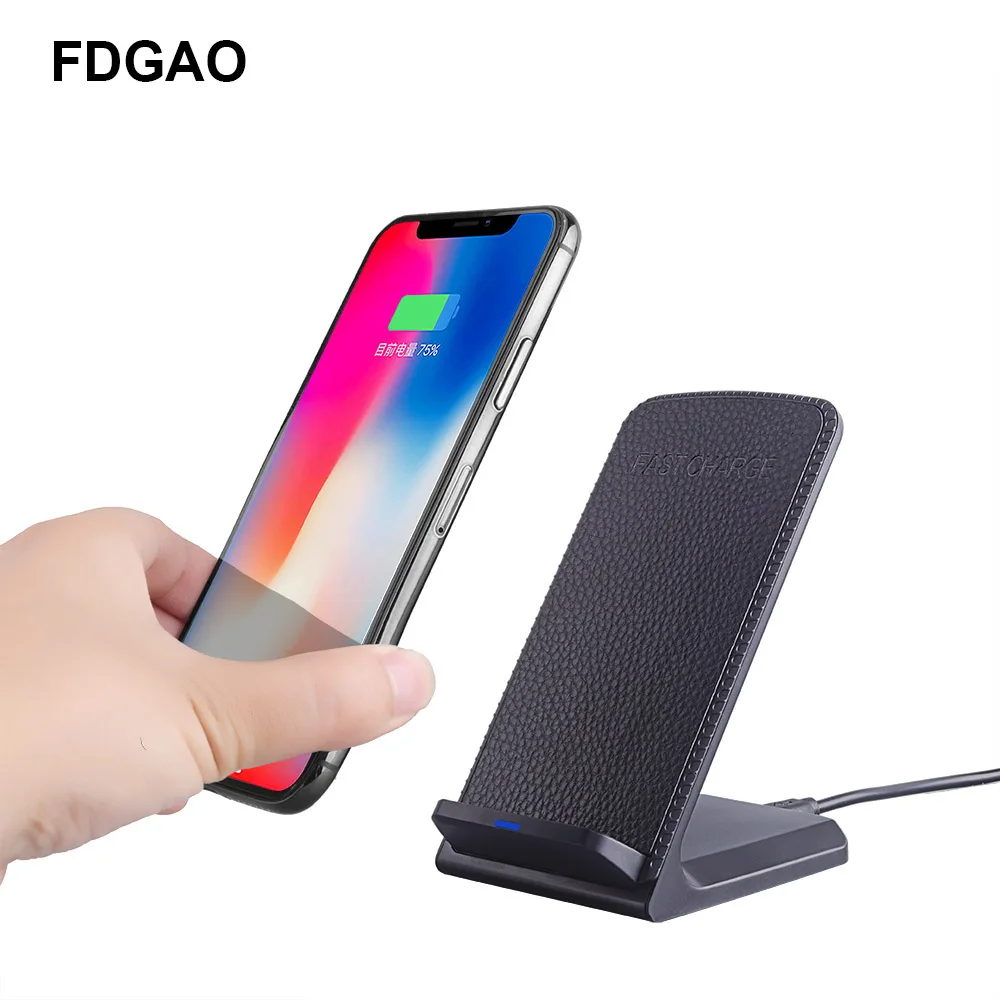 

FDGAO Fast 10W Wireless Charger Qi Quick Wireless Charging Pad Stand for iPhone XS/XR/X/8/8 Plus For Samsung Note 8/S8/S10/S10E