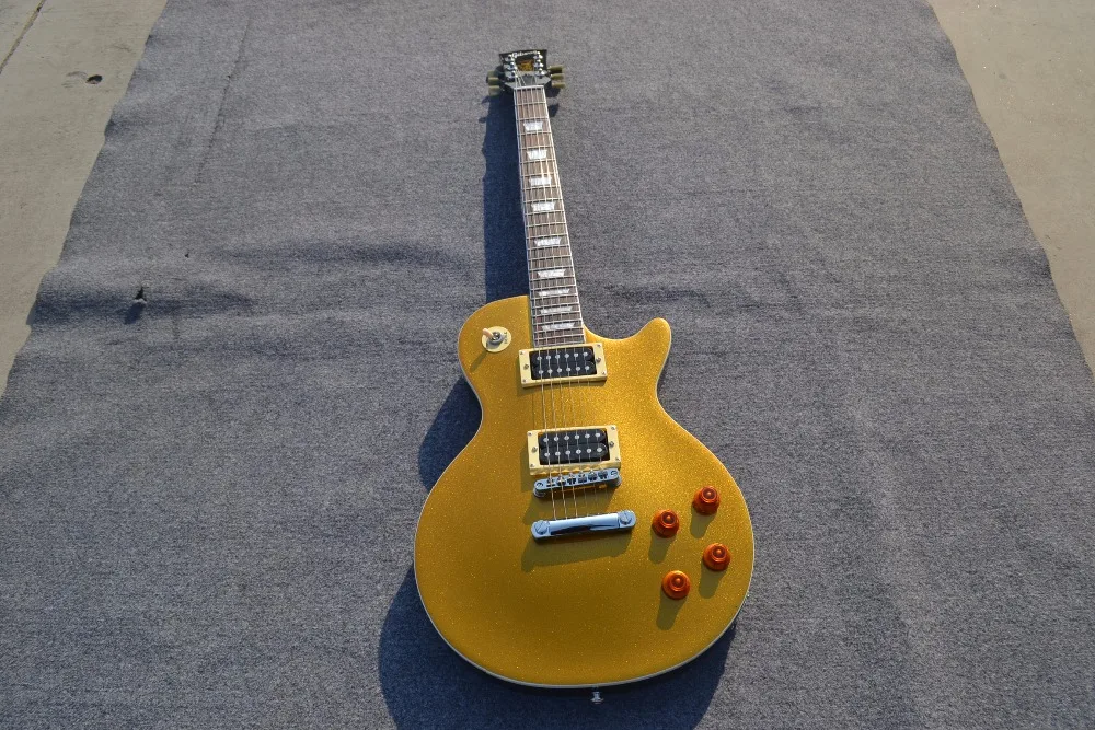 

Custom Shop Chinese Guitars G Standard Gold Finish Electric Guitar Shell Block Inlay Custom guitar Available