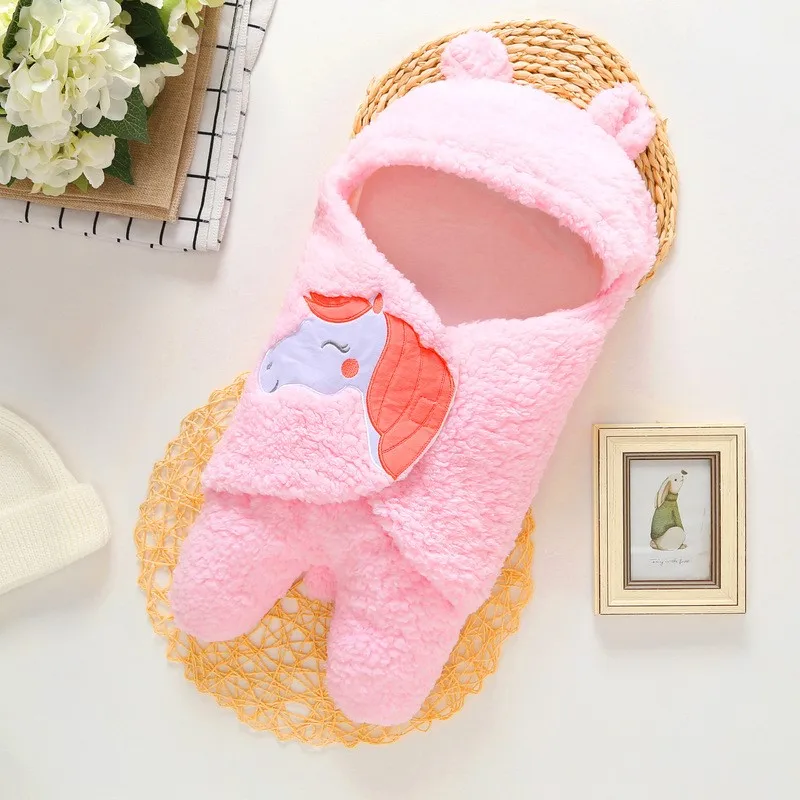 

unisex newborn Blankets Envelope baby Photography product cartoon unicorn Infant Swaddle Wrap Sleeping Bedding Receiving Blanket