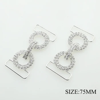 

4pcs/lot 75mm Bikini Rhinestone Chain Swimwear Connectors Buckles Clothing Decoration Buckle for Women Beachwear Connector