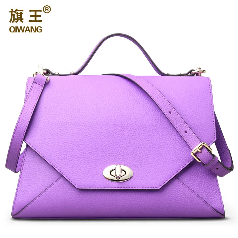 Qiwang genuine leather bags for women designer handbags high quality ladies cross body messenger