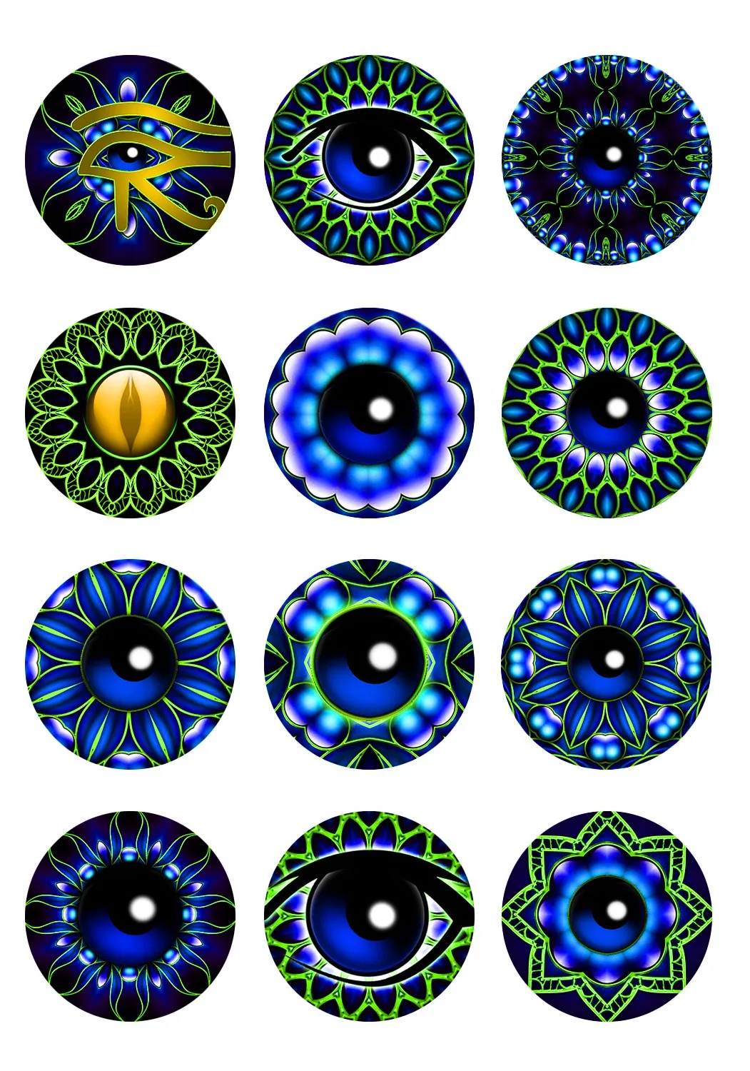 20 штук стеклянные кабошоны материал для изготовления украшений рисунком глаз ручной работы круглый стеклянный кабошон 8 ~ 30 мм Z-G1754