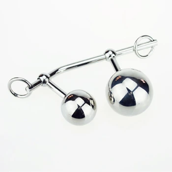 Female Anal Vagina Double Ball Plug In Steel Chastity Belts Rope Hook Sex Toy For Women Locking Chastity Belt Drop shipping 3