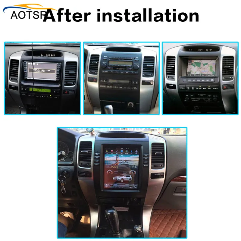 Top Tesla style Android 7.1 Car radio stereo for Toyota Land Cruiser Prado 120 2002 - 2009/ Lexus GX470 gps navigation no dvd player 3