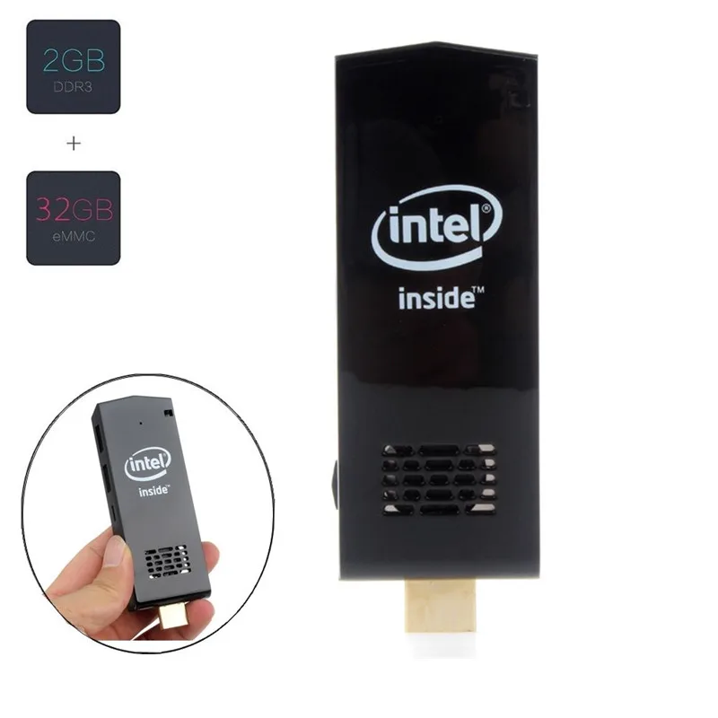 W5 Windows10 Android4.4 Dual OS Mini PC Intel Bay Trail Z3735F PC Stick 2G/32G Wifi Bluetooth Built-in Mini Compute Stick