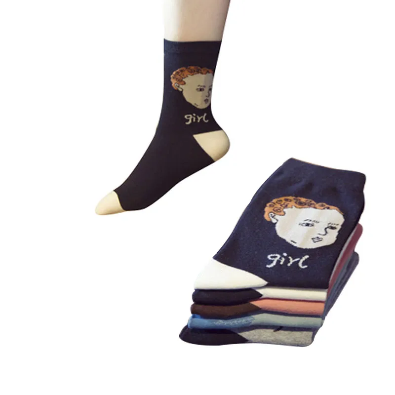 Рекомендуем! 5 пар женских носков разноцветные Носки с рисунком для мальчиков и девочек модные милые хлопковые носки на осень и зиму Meias