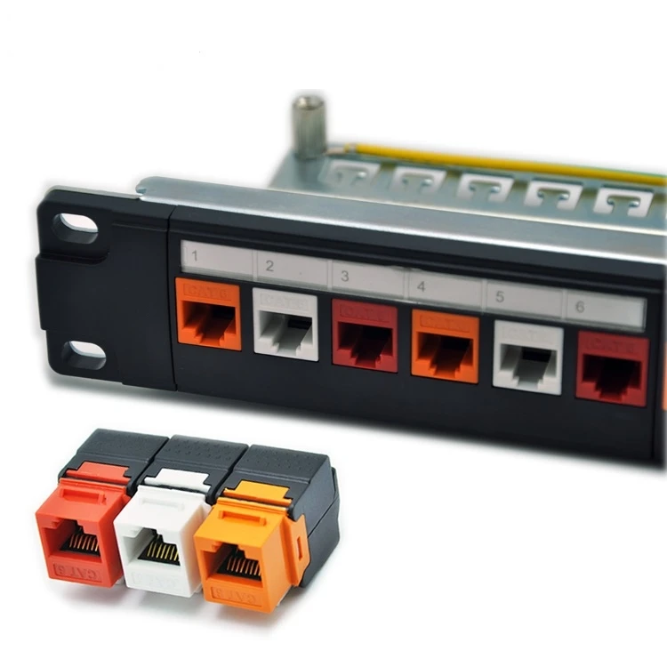 Prix pour 19 pouce Ports Cat6 Modulaire Patch Panneau Incl. 24 pcs RJ45 Outil-moins Keystone Jacks (Couleur Mélangée Prises: Rouge + Orange + Blanc) Prix pour 19 pouce Ports Cat6 Modulaire Patch Panneau Incl. 24 pcs RJ45 Outil-moins Keystone Jacks (Couleur Mélangée Prises: Rouge + Orange + Blanc)