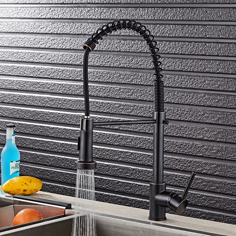 

faucet, all copper wiredrawing, hot and cold washing dish, revolving faucet, double function water outlet spring faucet