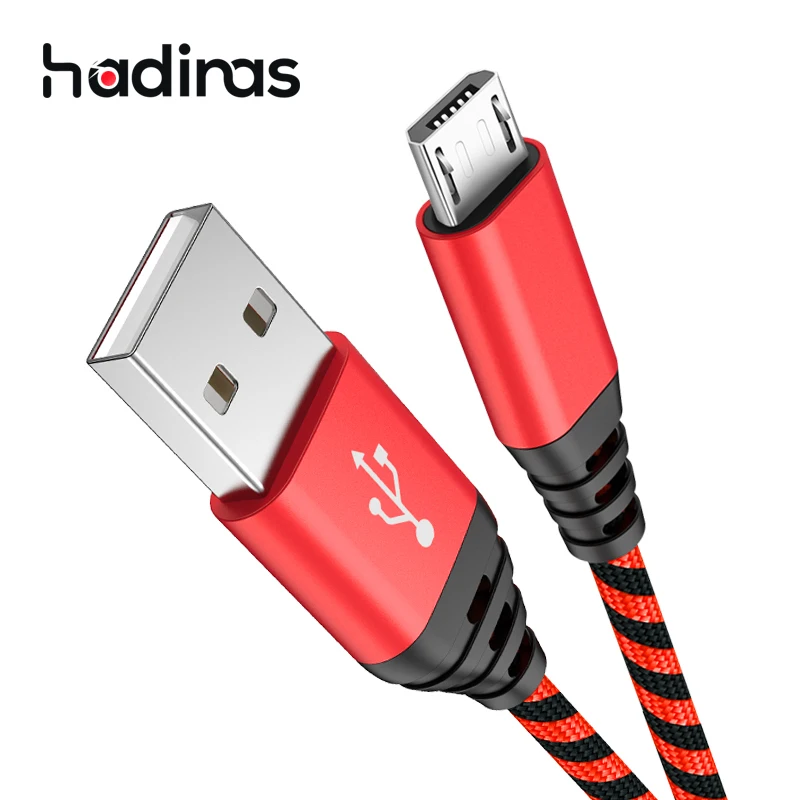 

hadinas Micro USB Cable Fast Data Sync Charging Cable For Samsung Huawei Xiaomi Andriod Microusb Mobile Phone Cables 1m 2m