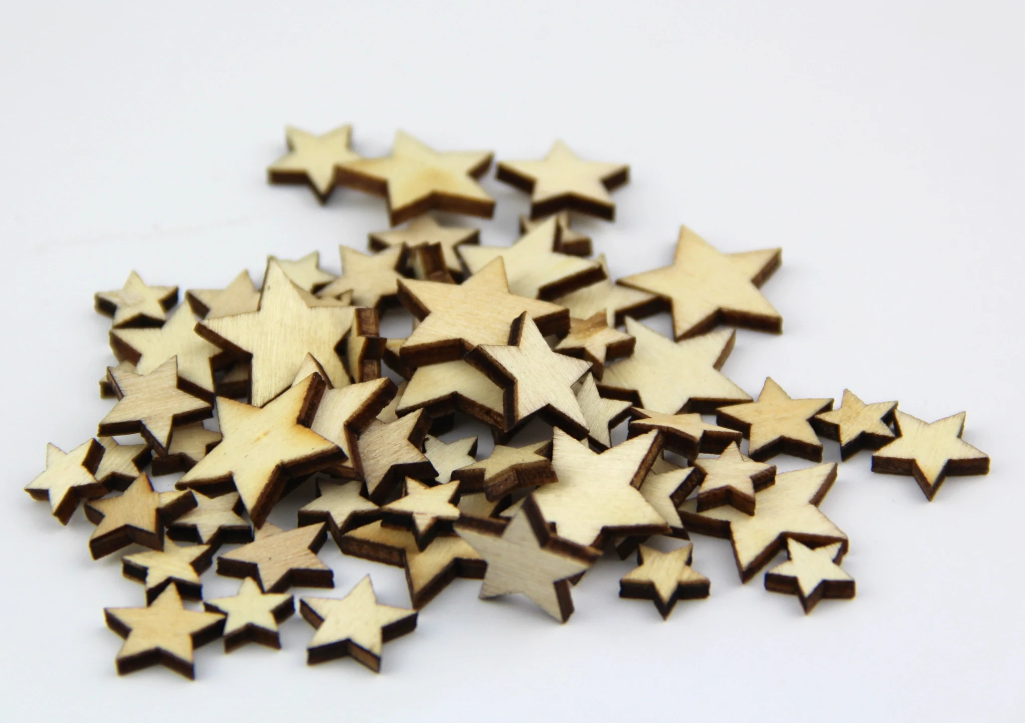 Raylinedo Mixed Size Pure Color Little Star Shaped Wooden Buttons