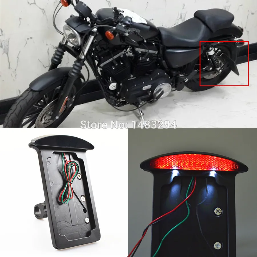 harley davidson curved license plate frame with led lighting