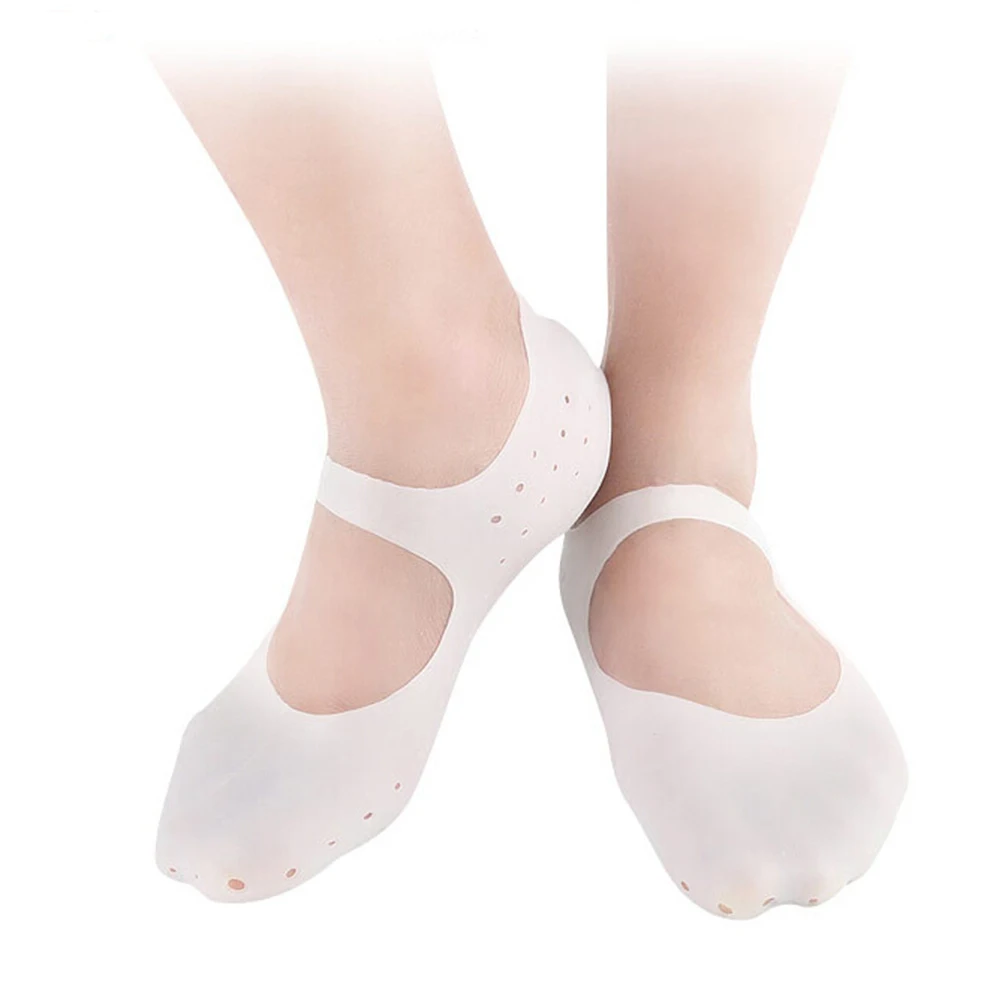 1 пара силиконовых носков Увлажняющий анти-трещин сапоги поддержка свода спа Защита ног гелевый вкладыш стелька Защита ног