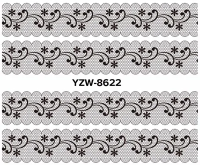 YZWLE 1 лист на выбор водные переводные наклейки для дизайна ногтей очаровательные DIY кружевные цветочные дизайнерские модные аксессуары