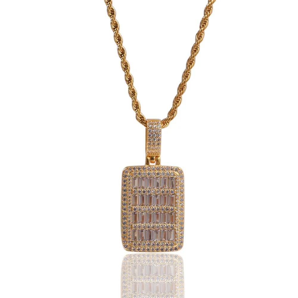 UWIN хип-хоп собачья табличка Подвеска и цепочка полностью из кубического циркония Bling золотого цвета ожерелье для женщин и мужчин модные ювелирные изделия