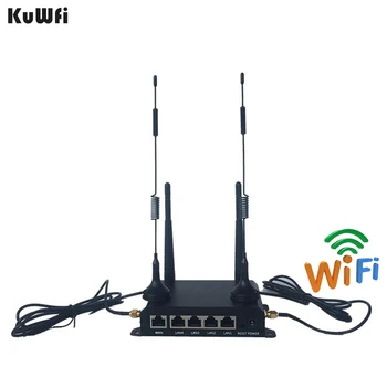

KuWFi High Power OpenWRT Industrial CarWiFi Router 300Mbps 4G LTE Wireless External Antenna 5 DBI Router Extender Strong Signal