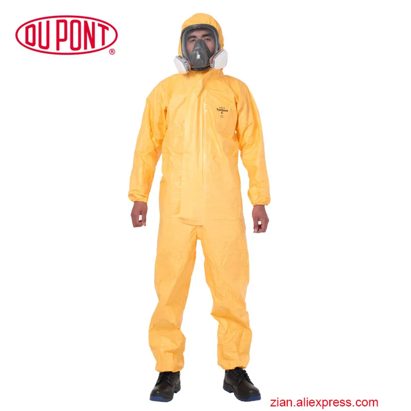 

DuPont C Type 3 chemical protective clothing high concentration inorganic strong acid alkali biological agents barrier suit