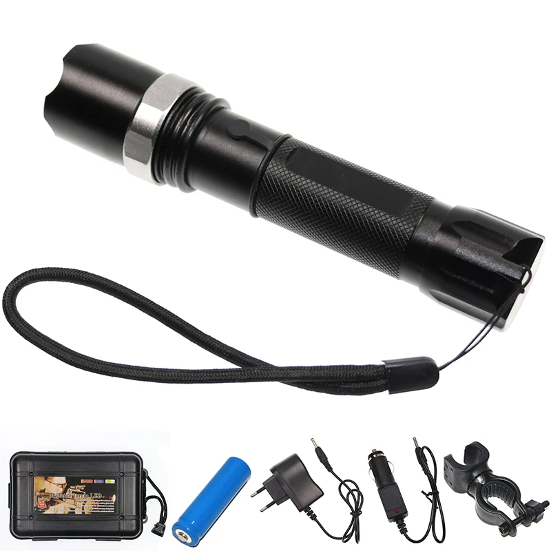 

18650/3xAAA Rechargeable LED Flashlight 3 Modes Q5 LED 1000 Lumens Zoomable Torch Police Use Lantern+18650 Battery+Charger