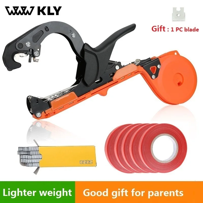 

WWW KLY Tying Machine for Garden Plant Tapetool Tapener With 5 Rolls Tape 10000pcs Nail for Vegetable, Grape, Tomato, Pepper