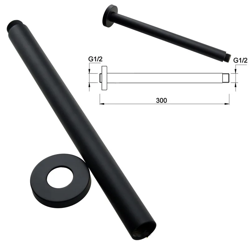 Brass Black Shower Set Bathroom Faucet Ceiling Or