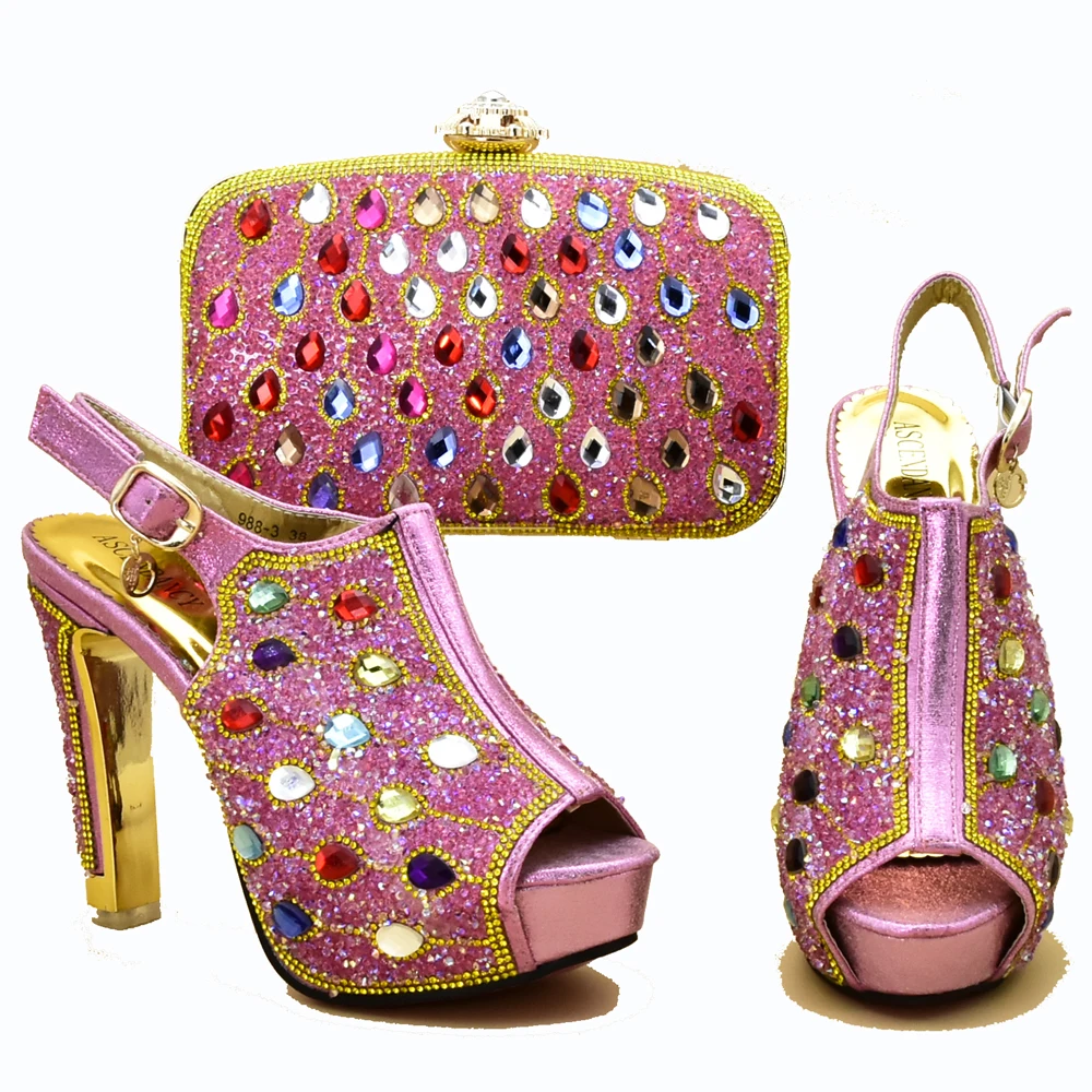 Size 37 to 42 lovely pink lady sandal shoes and clutches bag matching ...