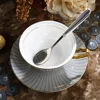 Кофейная чашка высшего класса из костяного фарфора, креативная Европейская чайная чашка, набор с блюдцем, домашние вечерние чайные чашки, ф... ► Фото 3/6