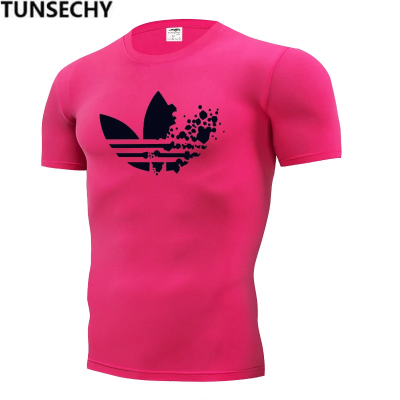 

Summer 2019 casual sport short sleeved T-shirt, men's and women's polyester plain color printed T-shirt
