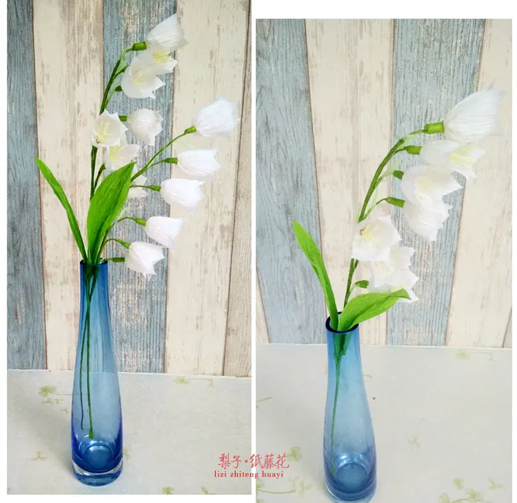 Diy Crepe Paper Bell Orchid Flower Handmade Flowers 20 Sticks
