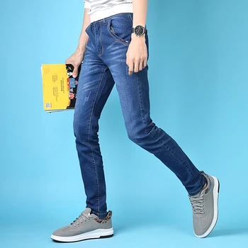 

teens Men Jeans 2020 Fashion casual mens Cowboy Trousers Business Men Pants Popular Hot Sale Blue Elasticity jeans