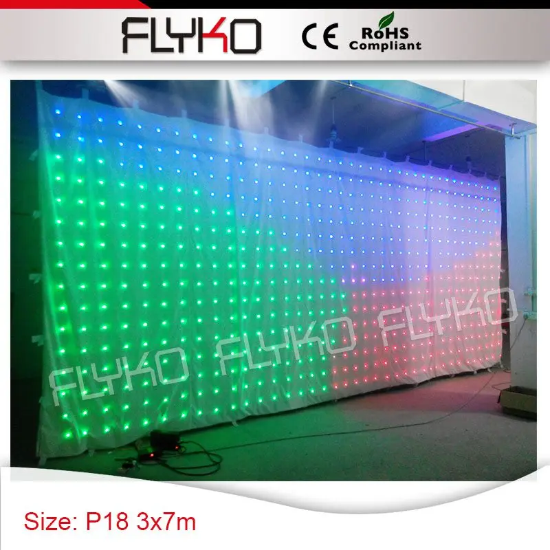 

Animation Display color rechargeable 3m x 7m P180mm led backdrop video white curtain