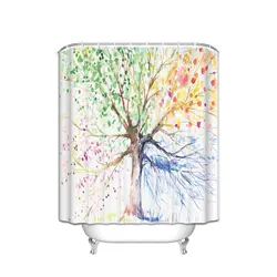 Водонепроницаемый пользовательские Ткани для ванной красочные дерево Книги по искусству принт Four Seasons душ Шторы 60x 72IN для ванной комнаты