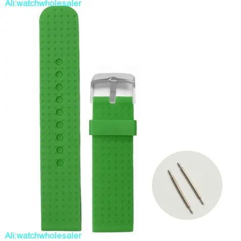 22mm Clover Green Silicone Jelly Rubber Ladies Men Watch Band Straps WB1053S22JB