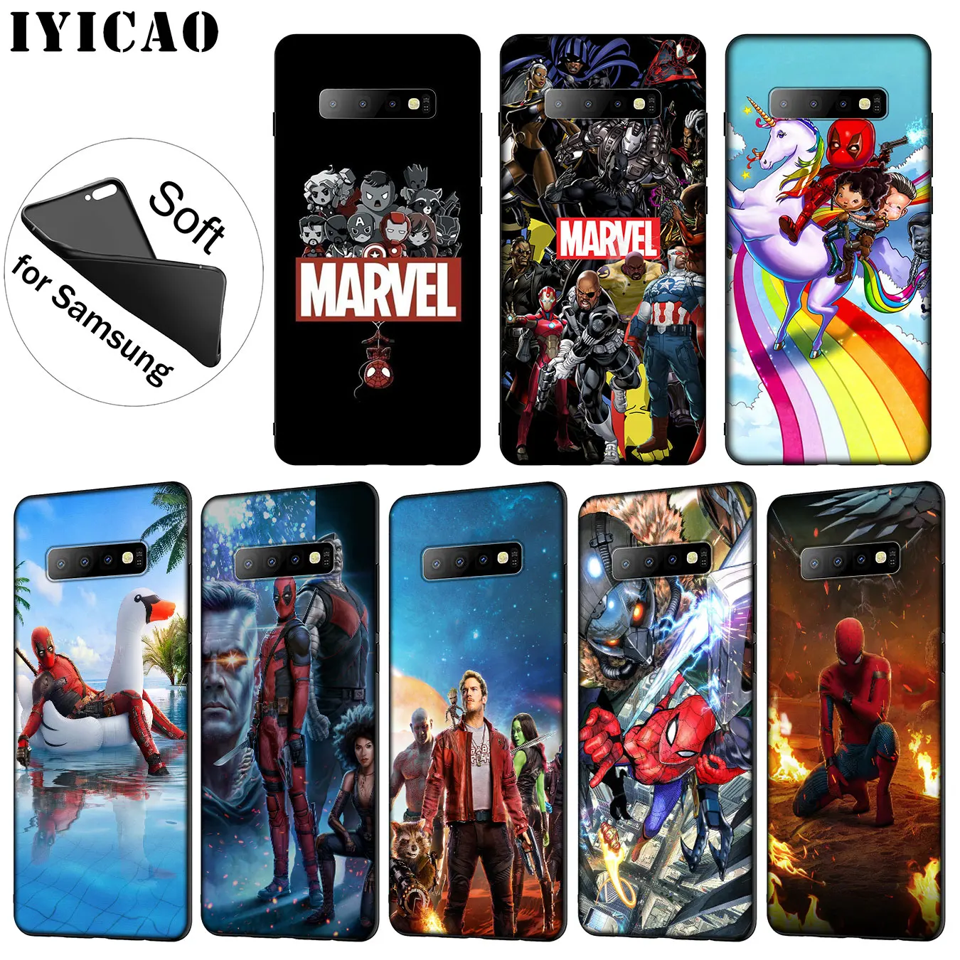 Мягкий силиконовый чехол для телефона IYICAO Marvel The Avengers Jorker Dead Pool Samsung Galaxy S10 S9 S8 Plus S6