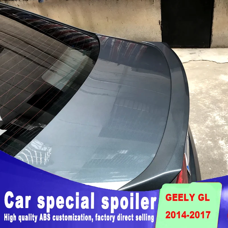 

2014 2015 2016 2017 new design ABS material spoiler for GEELY GL EC7 rear trunk spoiler spoilers by primer or black white color