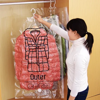 

Clothes Storage Finishing Bag Side Hanging Hanging Vacuum Compression Bag Hook Hanging Clothing Dust Cover