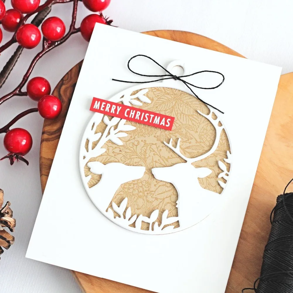 

Circle Deer Embossing Scrapbooking Metal Cutting Die DIY Handmade Template Stencil Card Album Photo Making Decoration