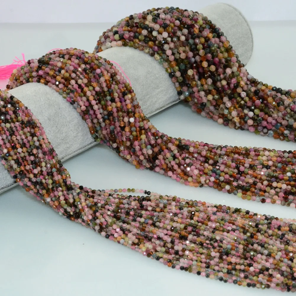 

Natural Tourmaline Faceted Round Beads 2.2mm,3mm,4mm