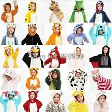20 Style 2-11Y Girls Boys Winter Children Flannel Animal pajamas Kid Clothes Cute pyjamas Hooded Romper Sleepwear Without Shoes