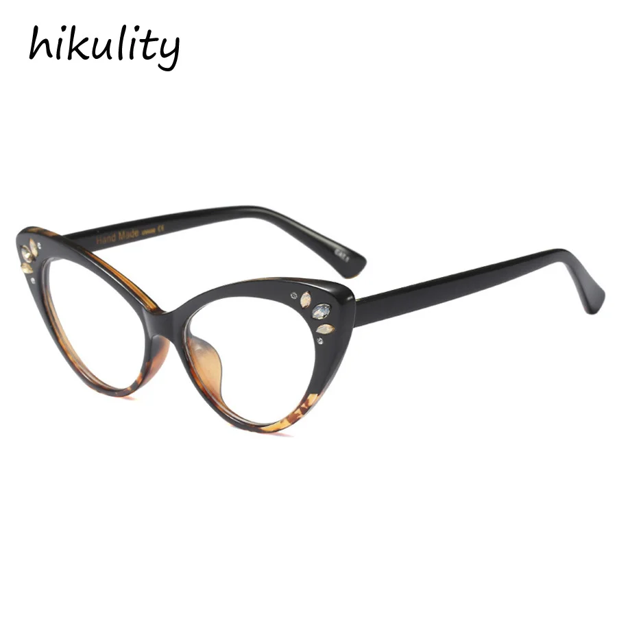 

Vintage Diamond Cat Eye Glasses Clear Eyeglasses Women Frame Luxury Rhinestone Transparent Cateye Spectacle Clear Glasses Women