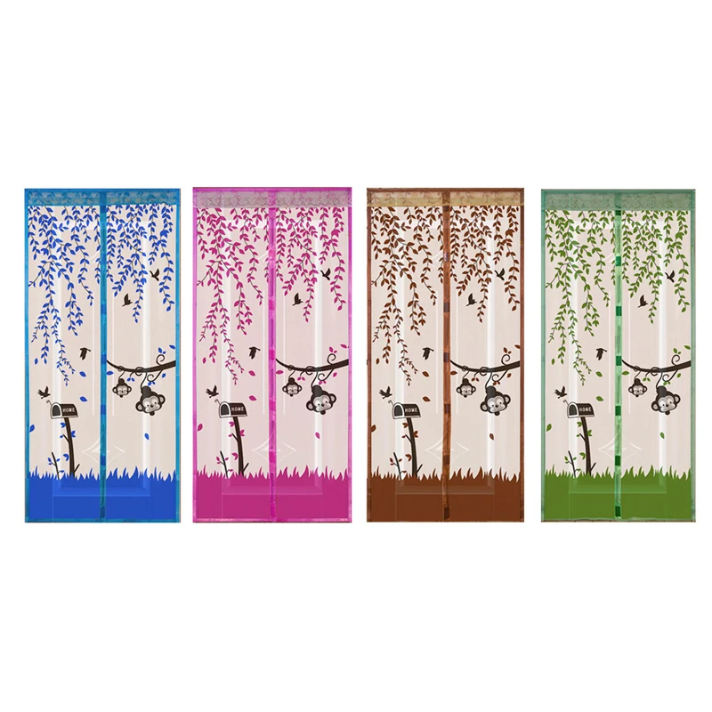 

Roller blinds Curtain Anti Mosquito Magnetic Tulle Shower Curtain Automatic Closing Door Screen Summer Style Mesh Net 4 Color